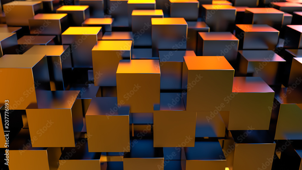Obraz premium Colored light. Abstract geometric background. 3d render