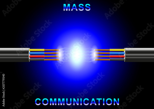 Mass communication. Electric, communication, telecommunication cable break.