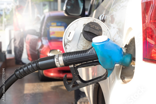 car fill oil in gas station full power for transport travel