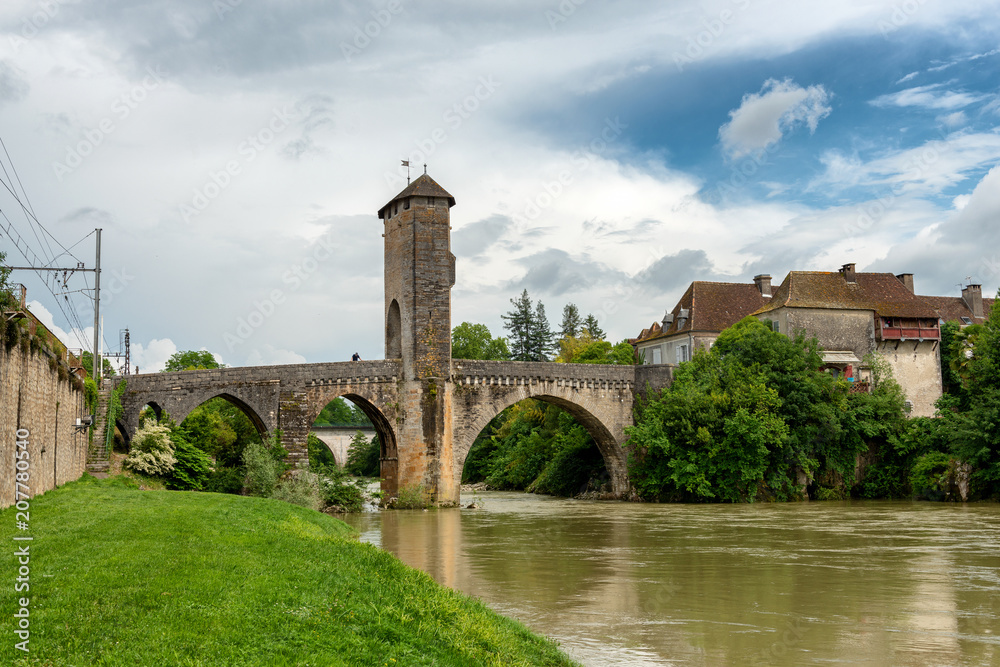 Bridge over river Gave de Pau in Orthez - France