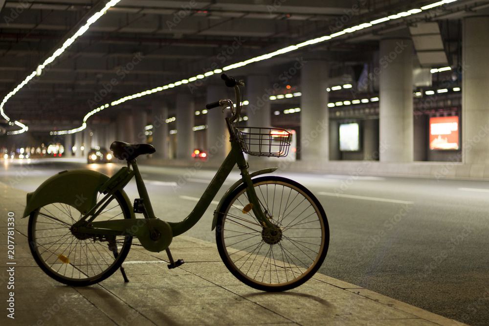 Night view of the modern street. High speed road Night view of the modern street. High speed road