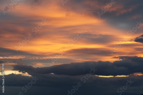 Spectacular colorful sunset skies. Nature abstract background.