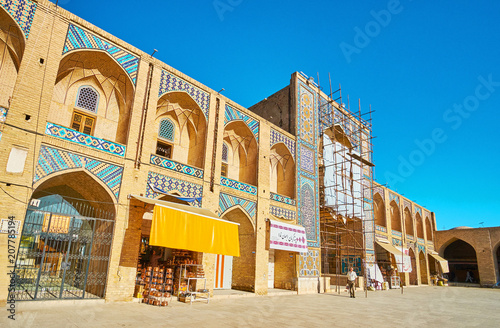 The facade of Ganjali Khan Caravanserai, Kerman, Iran photo