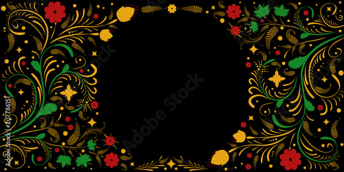 Background with Russian folk pattern. Russian folk ornament.