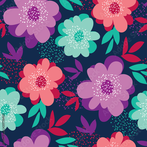 Summer vivid color floral s...