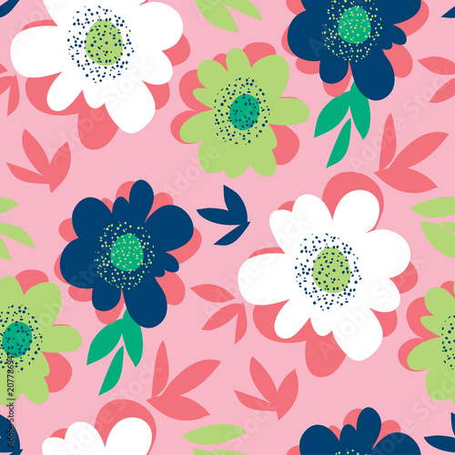 Bright abstract flower seam...