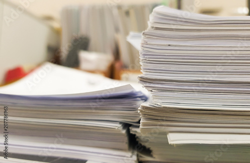 Stacks of paper for Business and office concept background.