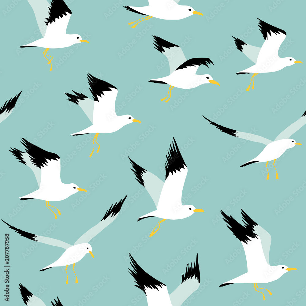 Seamless pattern with flyind seagulls Seamless pattern with flyind seagulls