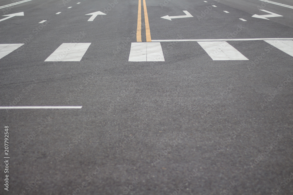 Car parking lot with white mark