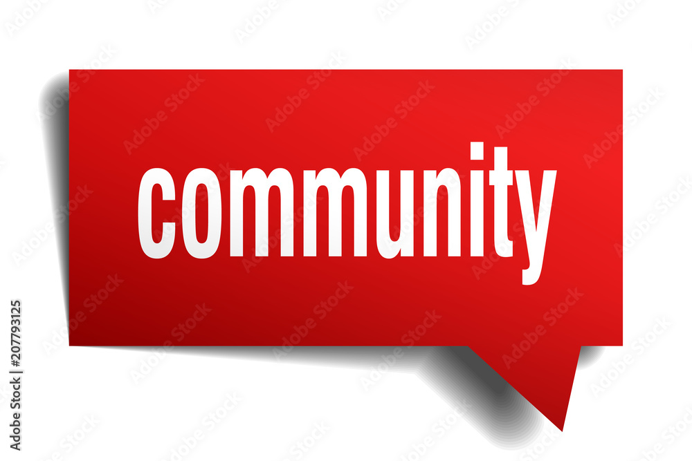community red 3d speech bubble community red 3d speech bubble