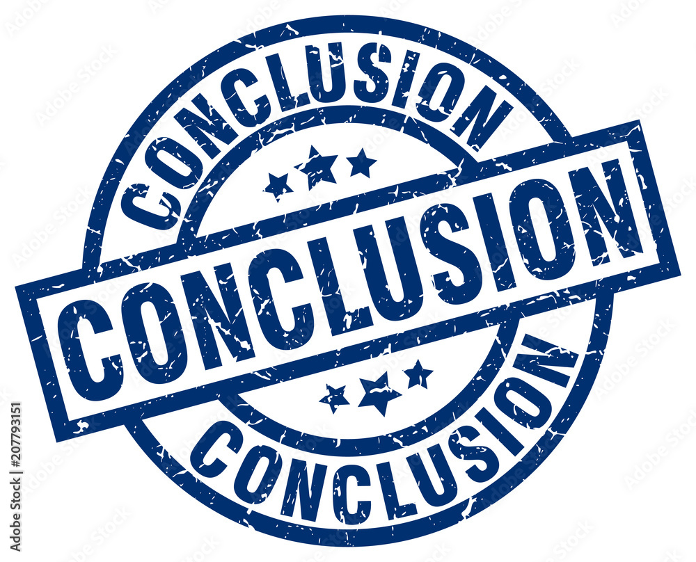 conclusion blue round grunge stamp conclusion blue round grunge stamp