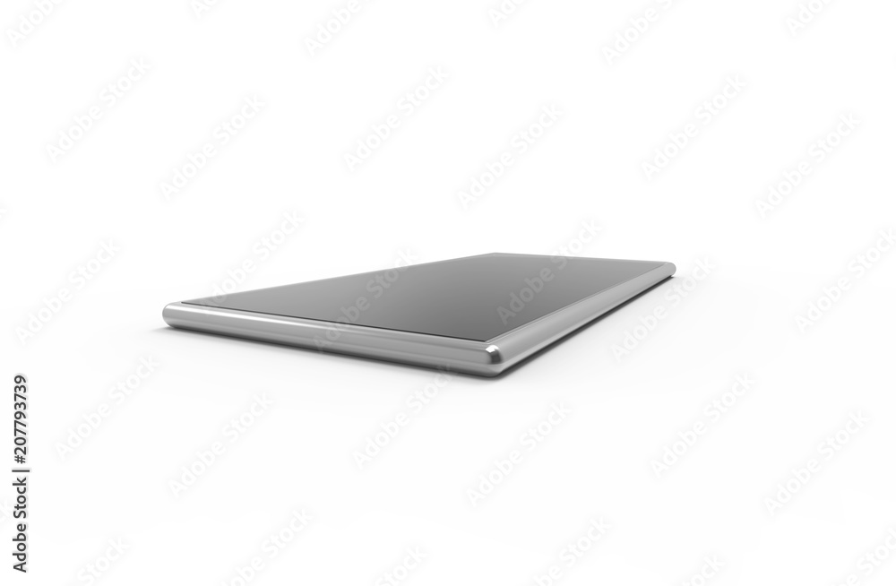 Mobile phone isolated on white background. 3D rendering. Mobile phone isolated on white background. 3D rendering.