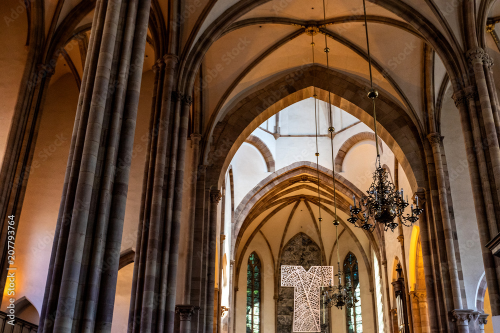 Inside the Gothic European Cathedral