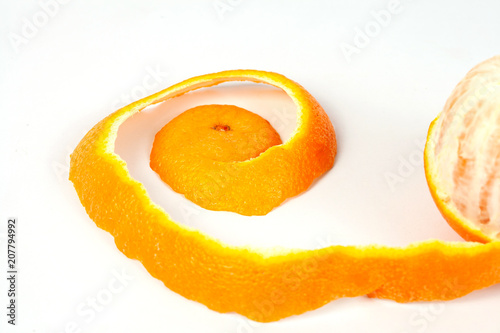 fresh orange fruit on white background isolate.