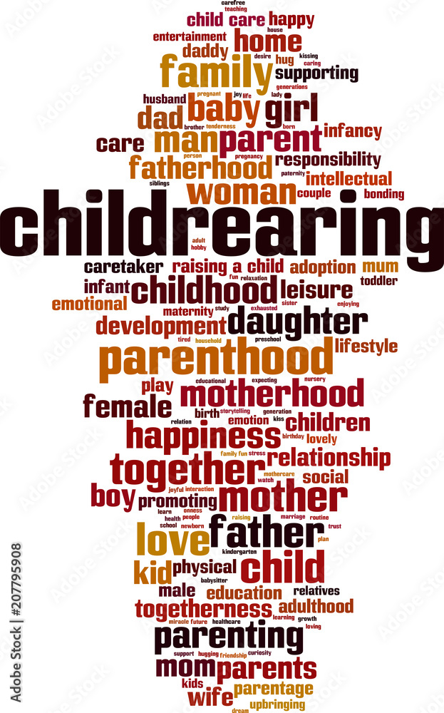 Obraz premium Childrearing word cloud