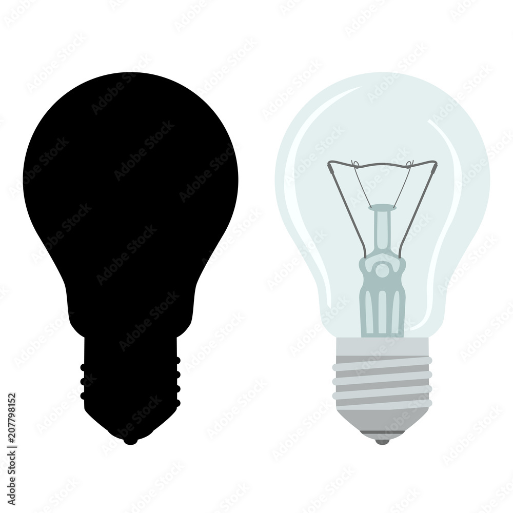 incandescent lamp light bulb vector illustration flat style silhouette incandescent lamp light bulb vector illustration flat style silhouette
