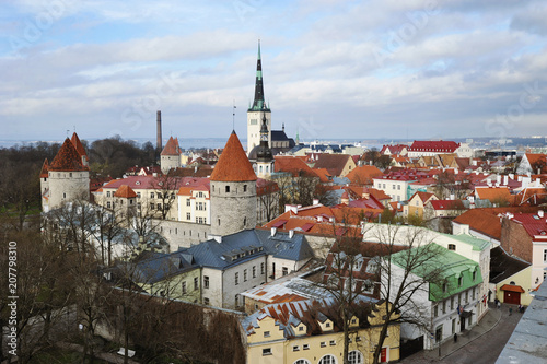 view of the old town with tiled roofs