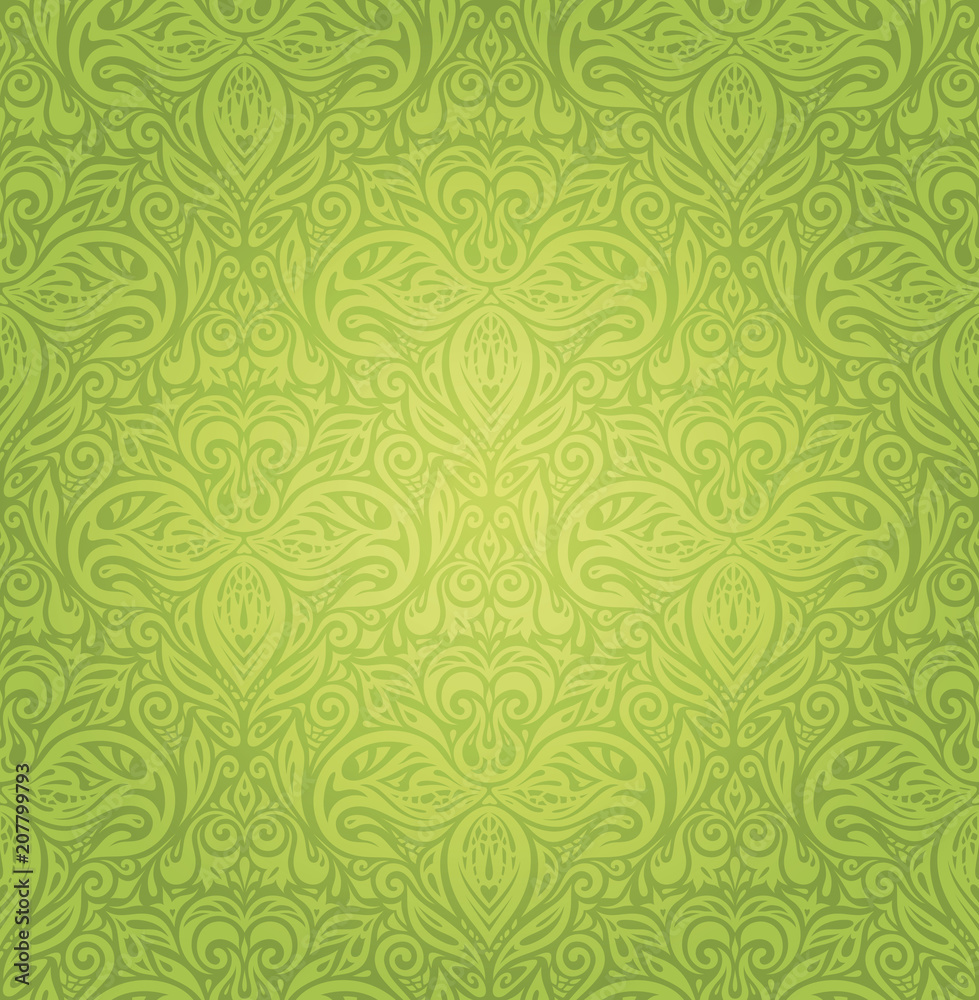 Green Floral vintage wallpaper vector design backround