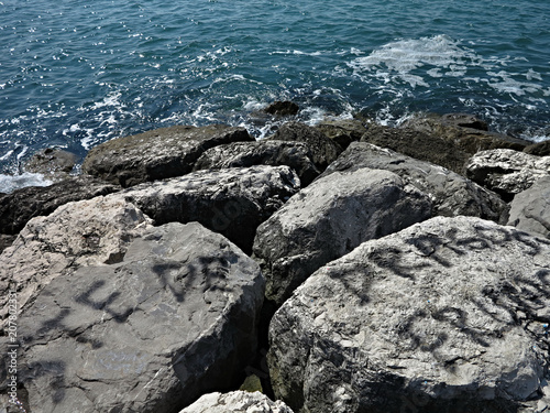 Boulders in the azure sea
