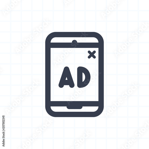Mobile Ad - Contour Icons. A professional, pixel-perfect icon.