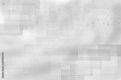 Technological rectangles on bright gray abstract background. Space.