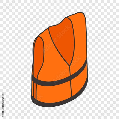 Life jacket isometric icon 3d on a transparent background vector illustration