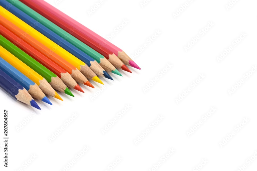 color pencils isolated on white background