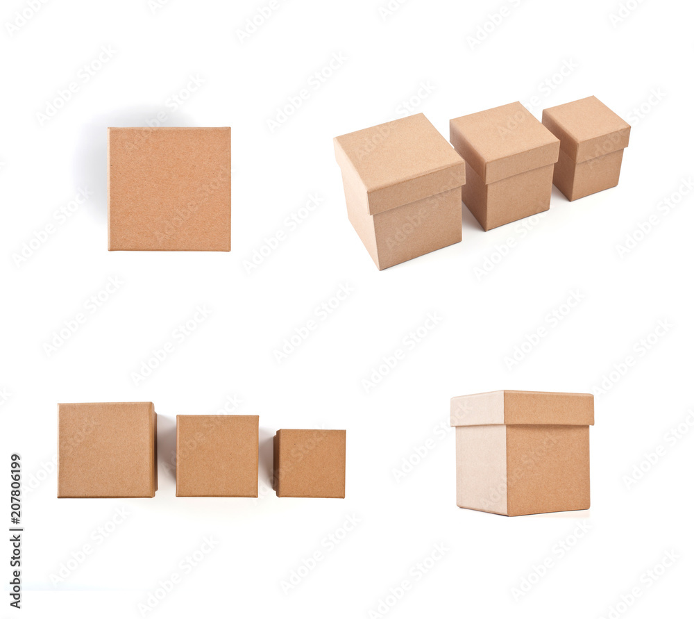 Set of cardboard boxes for packaging Set of cardboard boxes for packaging