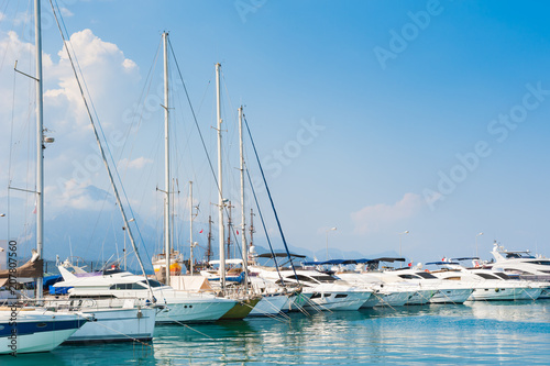 Yachts in the port of Kemer  Turkey.