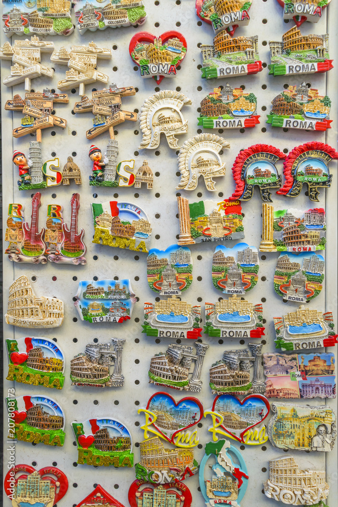 Naklejka premium Rome Souvenirs at Store