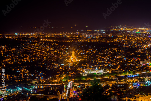 Tbilisi from above at night, Georgia © dinozzaver
