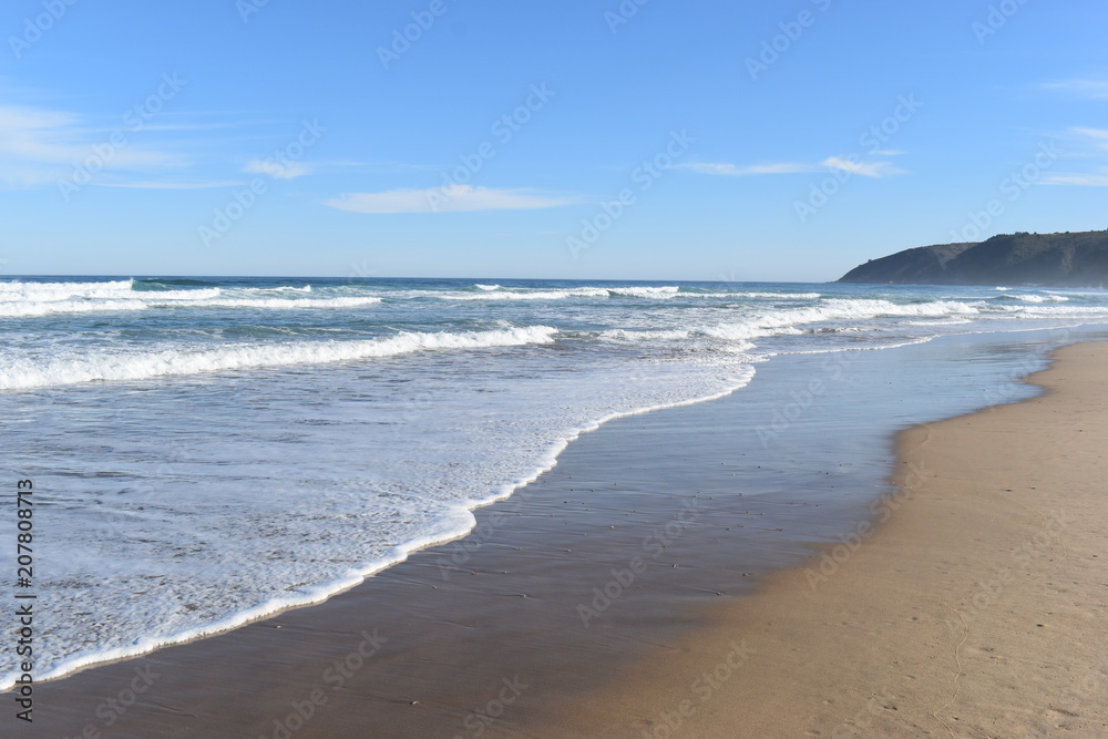 Beautiful beach in Wilderness on a sunny summer day in South Africa