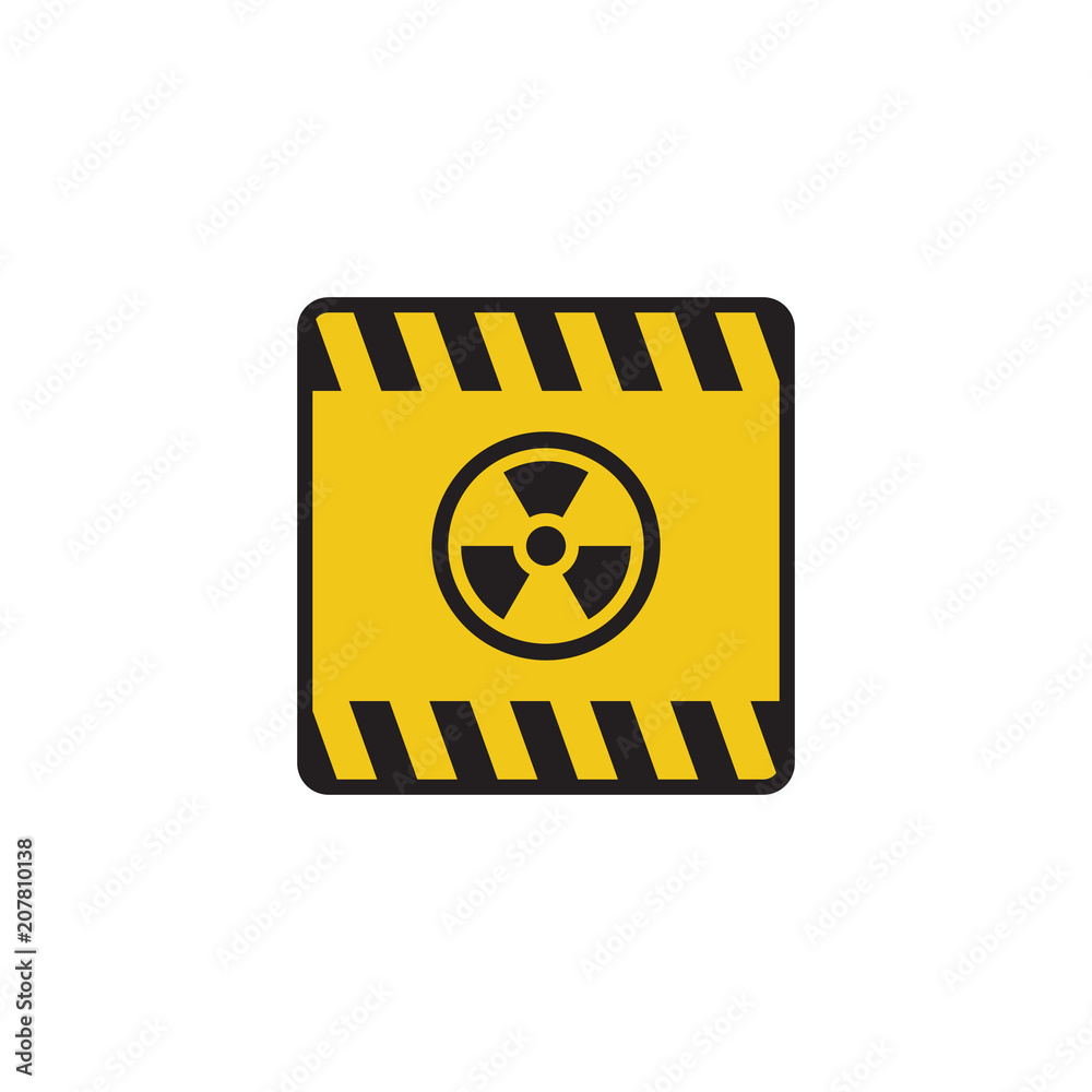 Obraz premium Radiation nuclear danger sign symbol vector