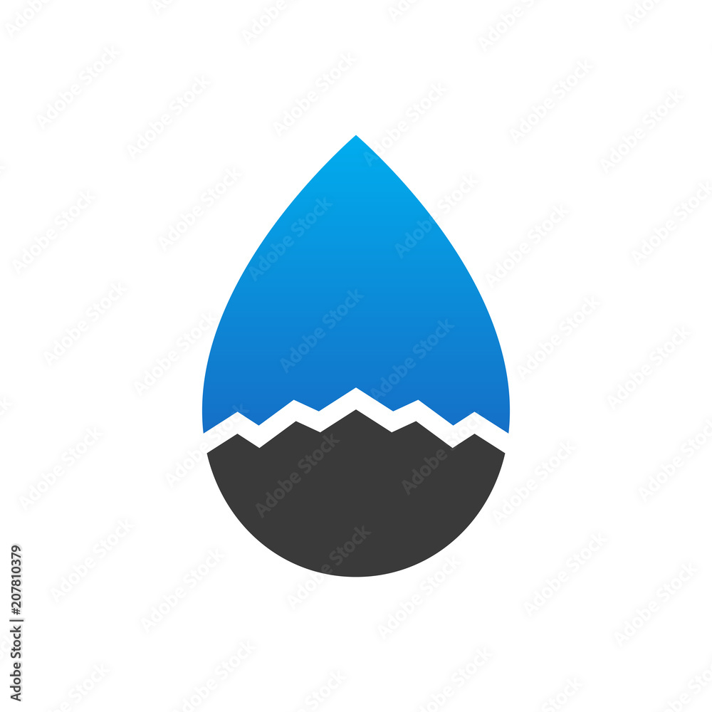 Water drop nature mountain logo or icon vector design template Water drop nature mountain logo or icon vector design template