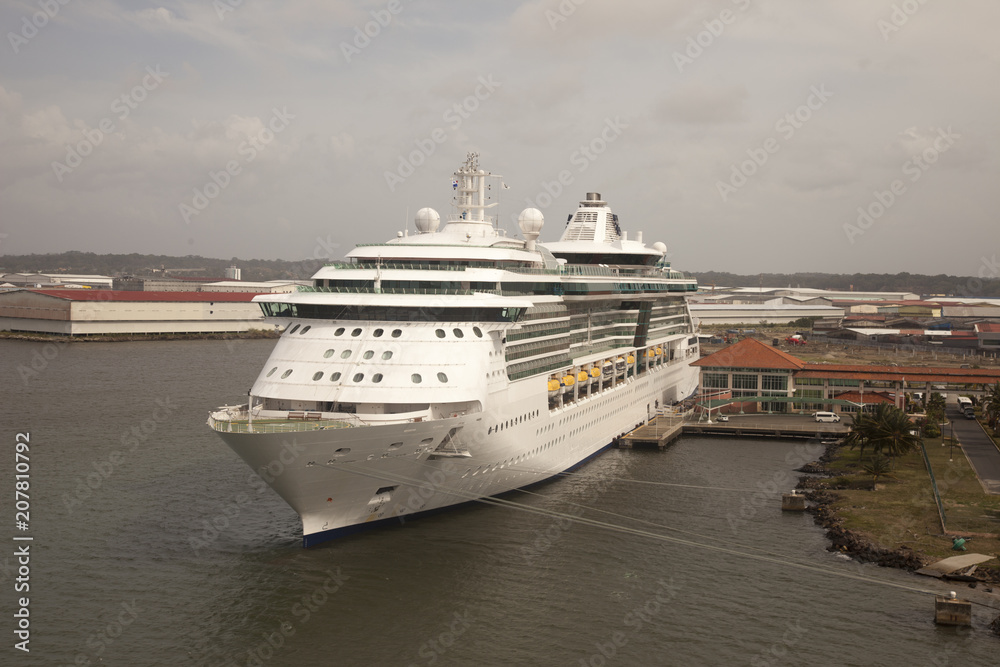 cruise ship in the port of colon panama