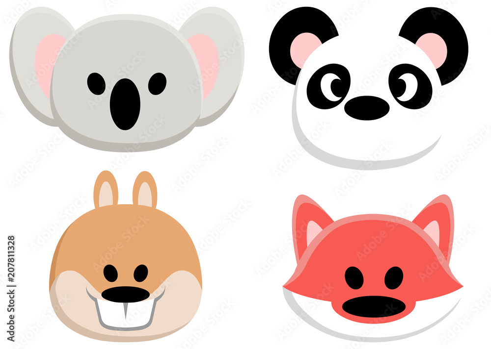 Animal faces set Animal faces set