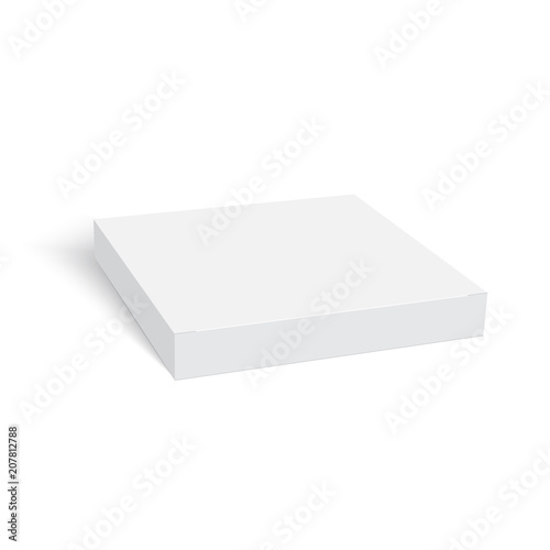 Blank paper or cardboard box template. Vector illustration.