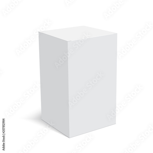 Blank paper or cardboard box template. Vector illustration.