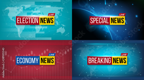 Creative vector illustration of breaking news background. World, sports, weather, financial, political, culture, science, morning, night, daily, evening, economy, music, election, special tv show
