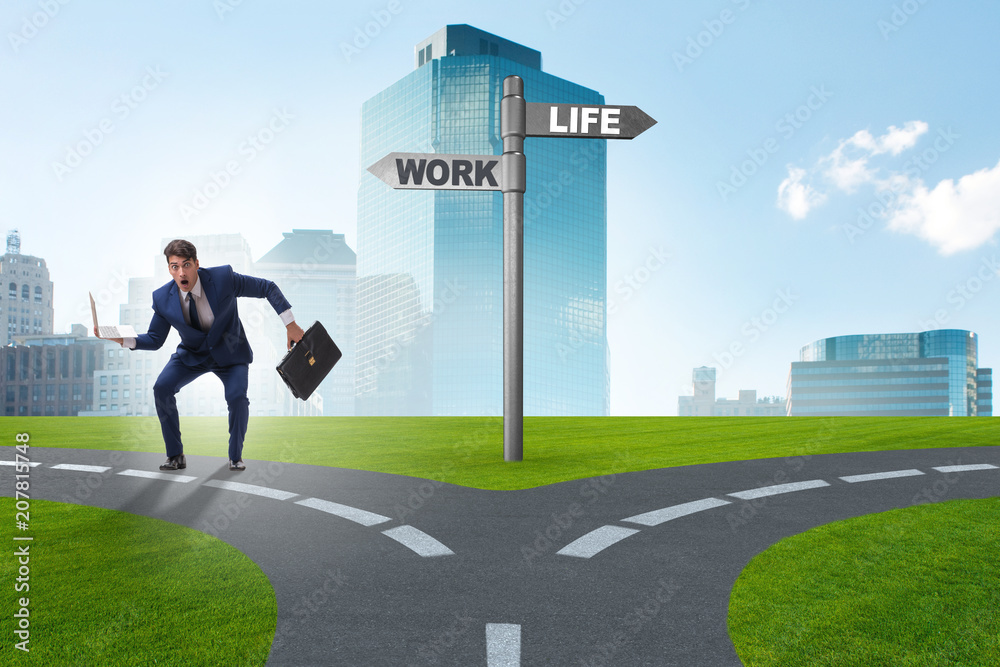 Work life or home balance business concept Work life or home balance business concept