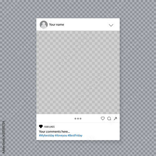 Creative vector illustration of social media photo prop frame isolated on background. Art design mockup. Abstract concept graphic element for your post