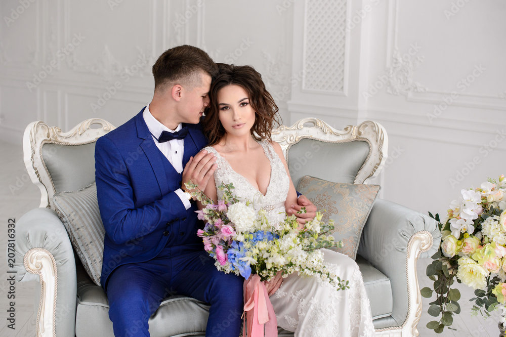 Bride and groom indoors Bride and groom indoors
