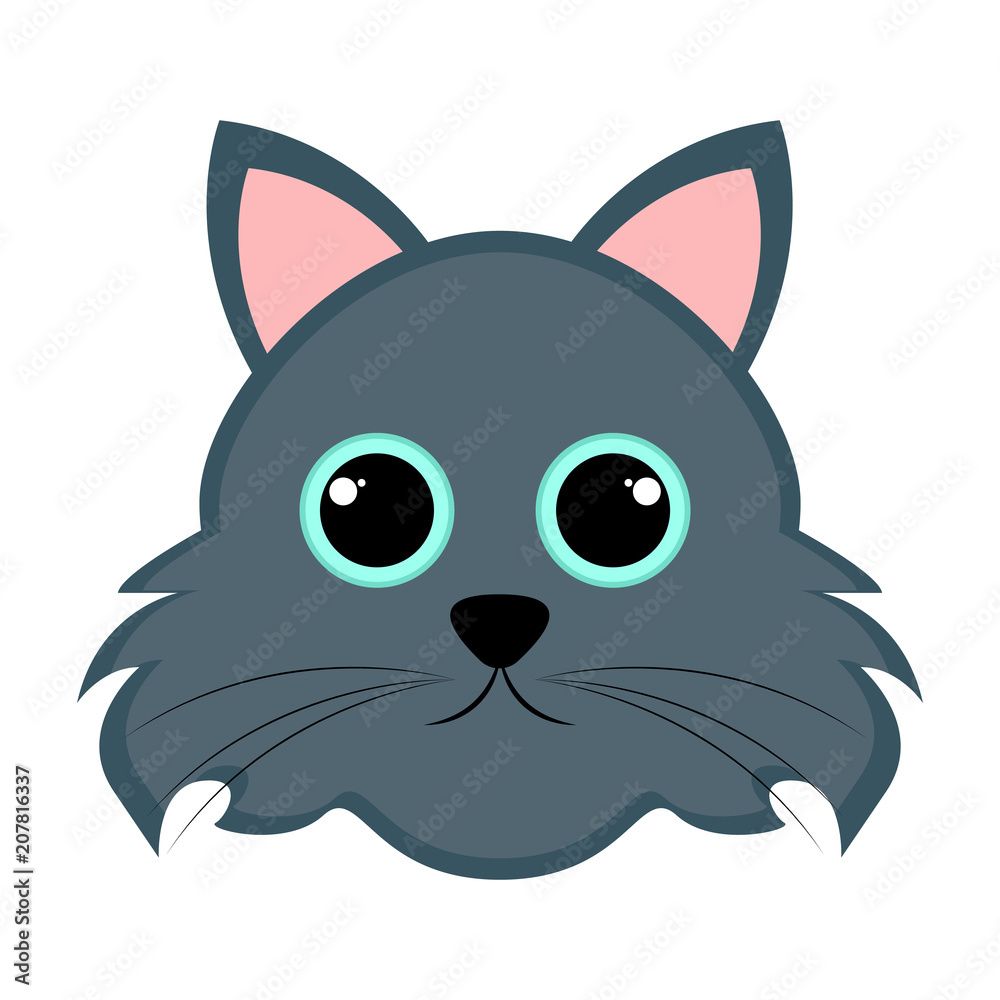 Isolated cute cat avatar Isolated cute cat avatar
