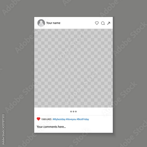 Creative vector illustration of social media photo prop frame isolated on background. Art design mockup. Abstract concept graphic element for your post