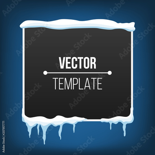 Creative vector illustration of icicle winter banner isolated on background. Art design snow piles. Abstract concept graphic element for New Year, christmas, xmas decoration. Space for your text