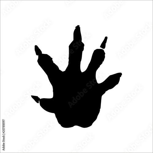 Muskrat footprints icon. Vector Illustration