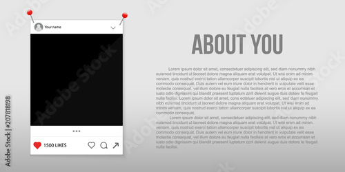 Creative vector illustration of social media photo prop frame isolated on background. Art design mockup. Abstract concept graphic element for your post