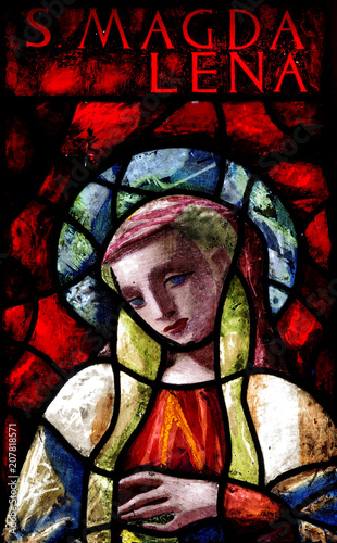 Tablou pe pânză Mary Magdalene in stained glass