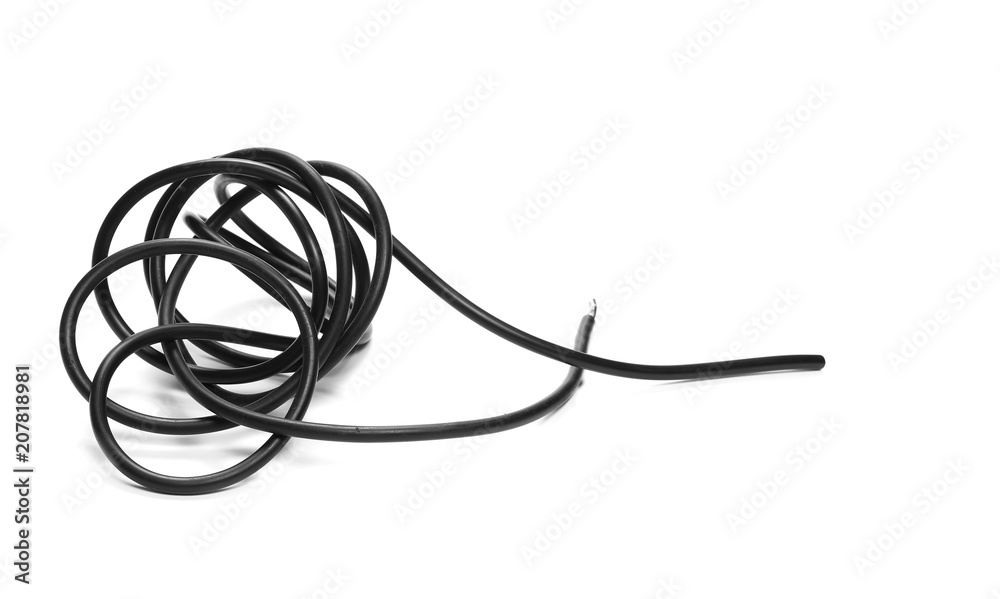 Black power cable socket isolated on white background Black power cable socket isolated on white background