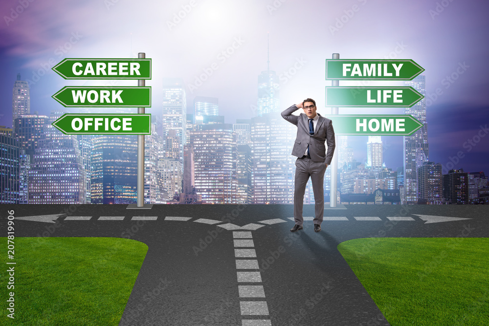 Work life or home balance business concept Work life or home balance business concept